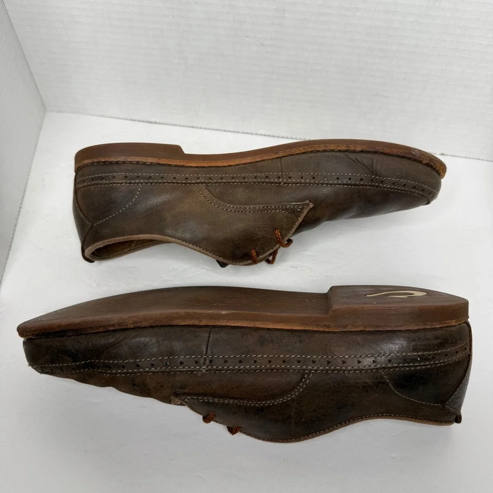 Olukai Honolulu Lace Mens Size 11 Brown Leather Derby Shoes 10290-6313 Casual